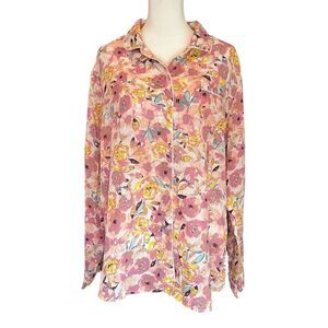 Gilligan & O'Malley Floral Button Up Sleep Shirt​​​​